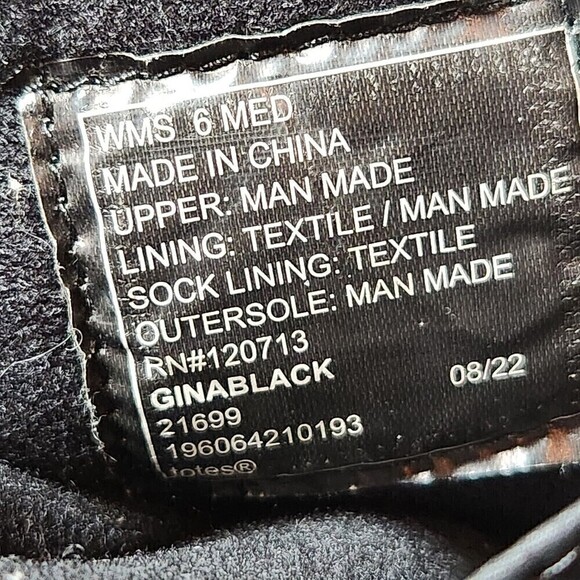 Totes Womens Gina Boots Black Size 6 Double Zippers - Picture 8 of 11